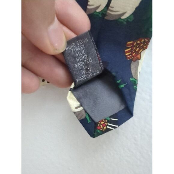 Vintage Robert Talbott for‎ Nordstrom Mens Silk Snowman Print Holiday Dress Tie - Picture 5 of 5